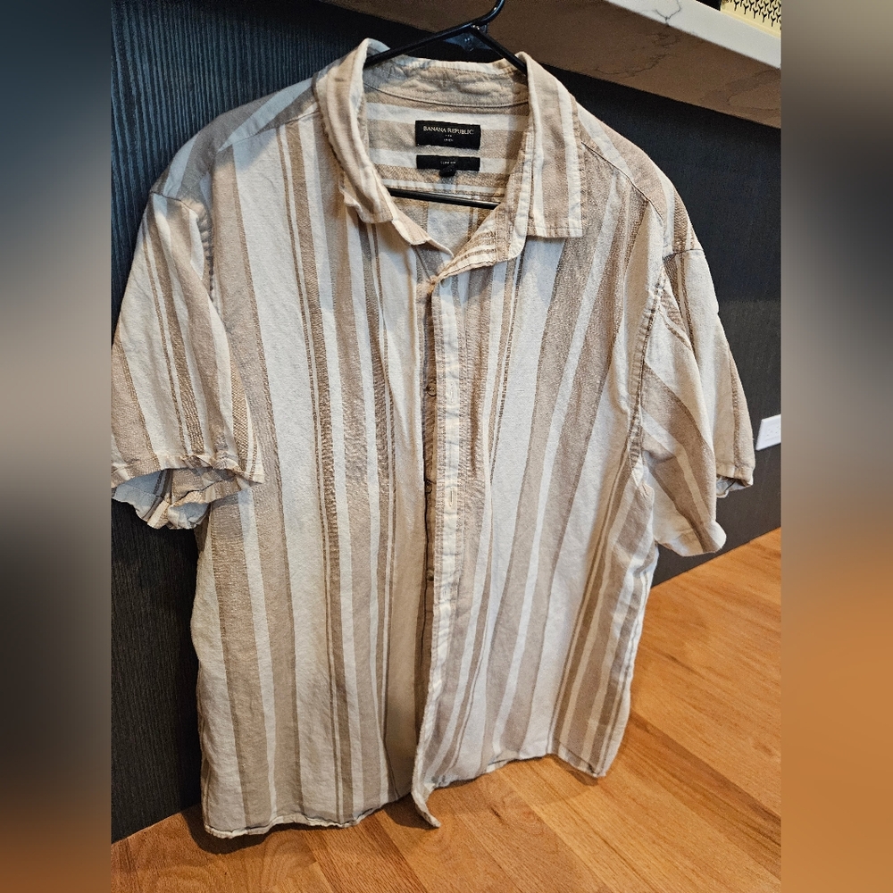 Banana Republic Striped Camp Shirt